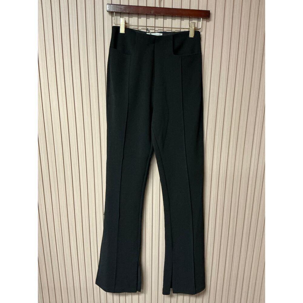 Wayf Women’s Black Tailored Trousers Side Zip Slit Hem Size XS
